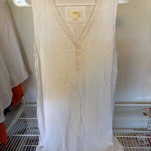 Maeve sleeveless white cotton blouse